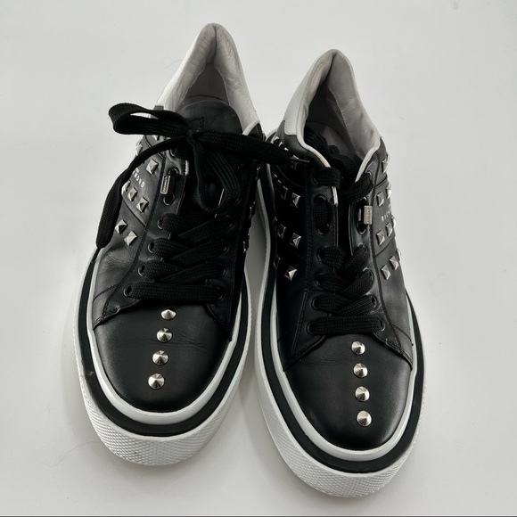 John Richmond black white studded athletic shoes size 10 - Picture 12 of 15